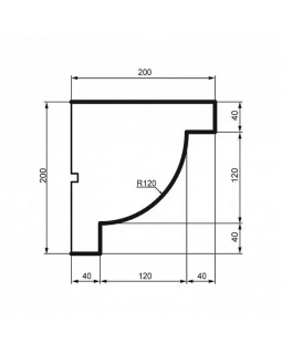 Карниз Leptonika KC 122 с гладким профилем 2000*200*200 мм-foto2
