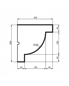 Карниз Leptonika KC 122 с гладким профилем 2000*200*200 мм-foto2