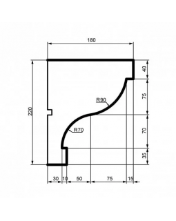Карниз Leptonika KC 126 с гладким профилем 2000*220*180 мм-foto2