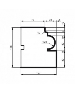Карниз Leptonika KC 136 с гладким профилем 2000*120*107 мм-foto2