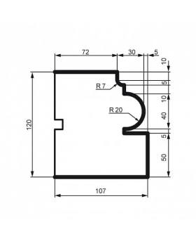 Карниз Leptonika KC 136 с гладким профилем 2000*120*107 мм-foto2