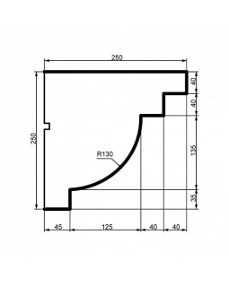 Карниз Leptonika KC 130 с гладким профилем 2000*250*250 мм-foto2