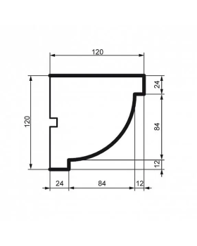 Карниз Leptonika KC 110 с гладким профилем 2000*120*120 мм-foto2