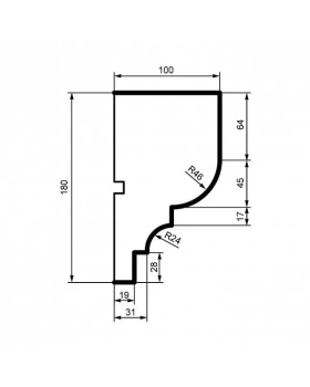 Карниз Leptonika KC 104 с гладким профилем 2000*180*100 мм-foto2