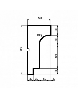 Карниз Leptonika KC 129 с гладким профилем 2000*250*120 мм-foto2