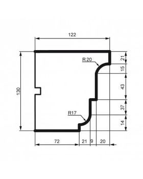 Карниз Leptonika KC 139 с гладким профилем 2000*130*122 мм-foto4