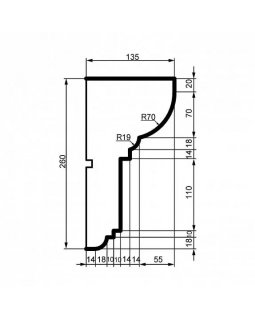 Карниз Leptonika KC 131 с гладким профилем 2000*260*135 мм-foto2