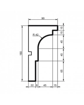 Карниз Leptonika KC 115 с гладким профилем 2000*180*90 мм-foto2