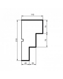 Карниз Leptonika KC 124 с гладким профилем 2000*210*110 мм-foto2