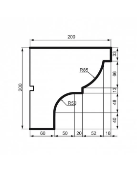 Карниз Leptonika KC 121 с гладким профилем 2000*200*200 мм-foto2