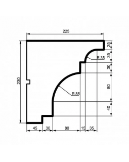 Карниз Leptonika KC 127 с гладким профилем 2000*230*225 мм-foto2
