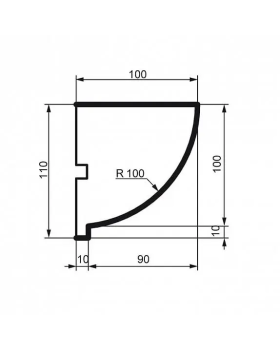 Карниз Leptonika KC 109 с гладким профилем 2000*110*100 мм-foto2
