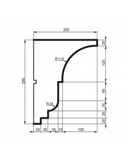 Карниз Leptonika KC 132 с гладким профилем 2000*290*220 мм-foto2