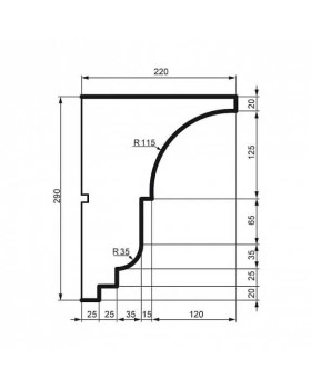 Карниз Leptonika KC 132 с гладким профилем 2000*290*220 мм-foto2