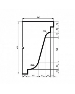 Карниз Leptonika KC 134 с гладким профилем 2000*400*240 мм-foto2