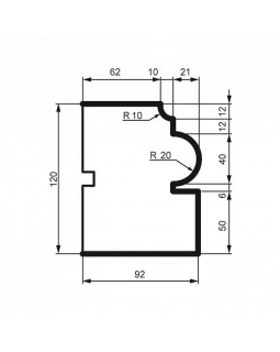 Карниз Leptonika KC 135 с гладким профилем 2000*120*92 мм-foto2