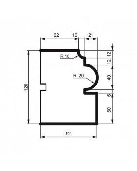 Карниз Leptonika KC 135 с гладким профилем 2000*120*92 мм-foto2