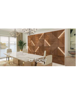 3D панель Artpole Fields Platinum Гипс с виниловым покрытием 600*600*33 мм-foto4