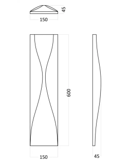3d панель Artpole Waterfall Platinum Гипс с виниловым покрытием 600*150*45 мм-foto2