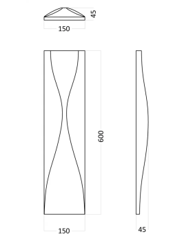 3d панель Artpole Waterfall Platinum Гипс с виниловым покрытием 600*150*45 мм-foto2