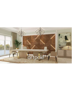 3D панель Artpole Fields Platinum Гипс с виниловым покрытием 600*600*33 мм-foto3