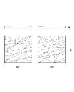 3d панель Artpole Stells Platinum Гипс с виниловым покрытием 600*600*48 мм-foto2