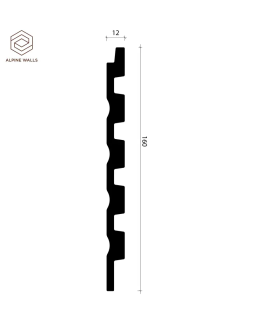 Стеновая панель Alpine Walls LineArt ECO6601W Полистирол 2900*160*12 мм-foto2