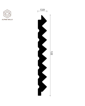Стеновая панель Alpine Walls LineArt ECO1501W Полистирол 2900*122*13,9 мм-foto2