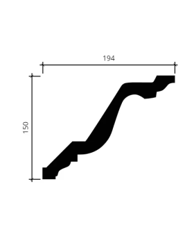 Карниз Европласт 1.50.134 гибкий Пенополиуретан 2000*150*193 мм-foto2