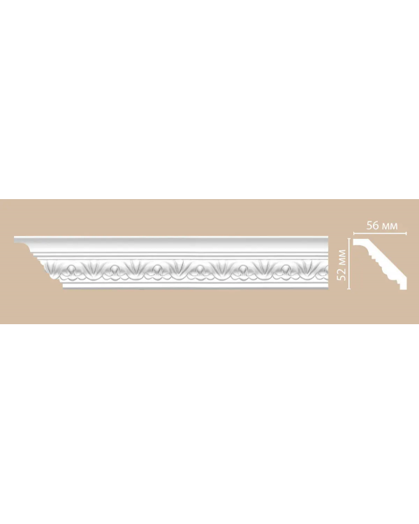 Потолочный плинтус с орнаментом Decomaster 95609 гибкий (52*56*2400)