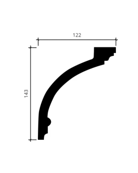Карниз Европласт 1.50.120 гибкий Пенополиуретан 2000*142*112 мм-foto2