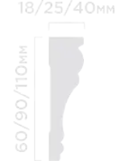 Карниз Hiwood T1060, T1090, T1011 Фитополимер Под покраску 2000*60-110*18-40 мм-foto2