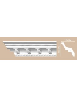 Потолочный плинтус с орнаментом Decomaster 95308 (135*135*2400)