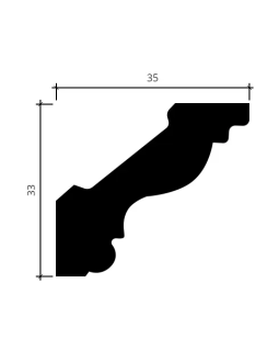 Карниз Европласт 1.50.272 гибкий Пенополиуретан 2000*33*36 мм-foto2