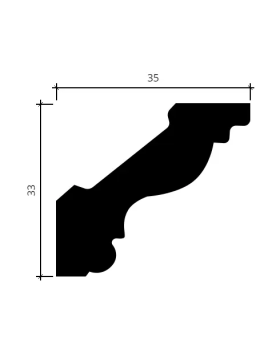 Карниз Европласт 1.50.272 гибкий Пенополиуретан 2000*33*36 мм-foto2