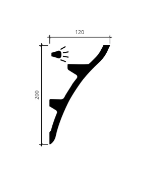 Карниз Европласт 1.50.624 Пенополиуретан 2000*199*120 мм-foto3