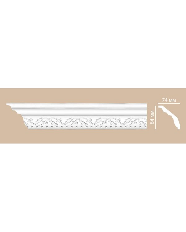 Потолочный плинтус с орнаментом Decomaster 95621 (84*70*2400)
