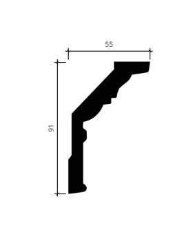 Карниз Европласт 1.50.193 гибкий Пенополиуретан 200*90*57 мм-foto2