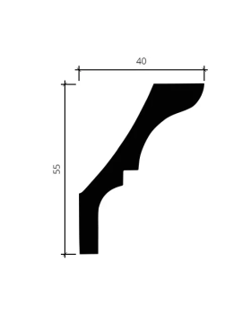 Карниз Европласт 1.50.173 гибкий Пенополиуретан 2000*55*40 мм-foto2