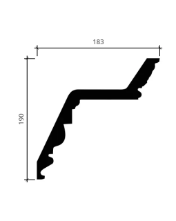 Карниз Европласт 1.50.137 гибкий Пенополиуретан 2000*190*185 мм-foto2