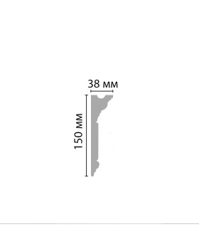 Плинтус потолочный Decomaster D214 ДМ(150*38*2000мм)-foto2