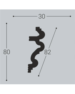 Карниз Bello Deco К6XPS Полимер 2000*80*30 мм-foto2