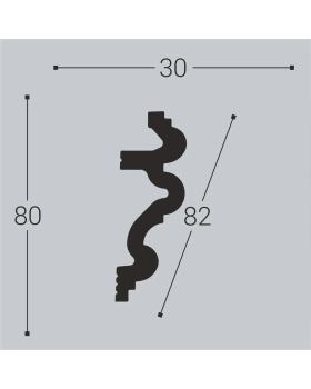 Карниз Bello Deco К6XPS Полимер 2000*80*30 мм-foto2