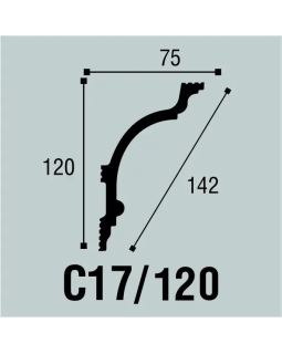 Карниз Bello Deco C17/120 Пенополистерол 2000*120*75 мм-foto2