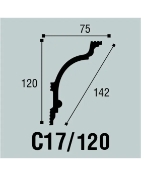 Карниз Bello Deco C17/120 Пенополистерол 2000*120*75 мм-foto2