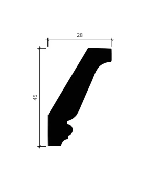 Карниз Европласт 1.50.159 гибкий Пенополиуретан 2000*44*28 мм-foto2