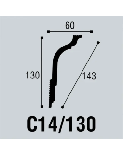 Карниз Bello Deco С14/130 XPS Полимер 2000*130*60 мм-foto2