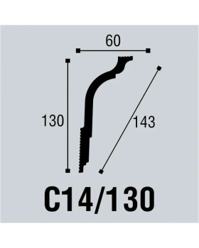 Карниз Bello Deco С14/130 XPS Полимер 2000*130*60 мм-foto2