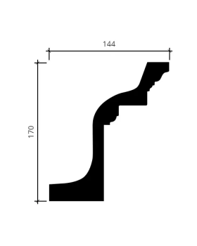 Карниз Европласт 1.50.151 гибкий Пенополиуретан 2000*171*144 мм-foto2