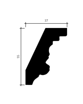 Карниз Европласт 1.50.289 гибкий Пенополиуретан 2000*55*37 мм-foto2